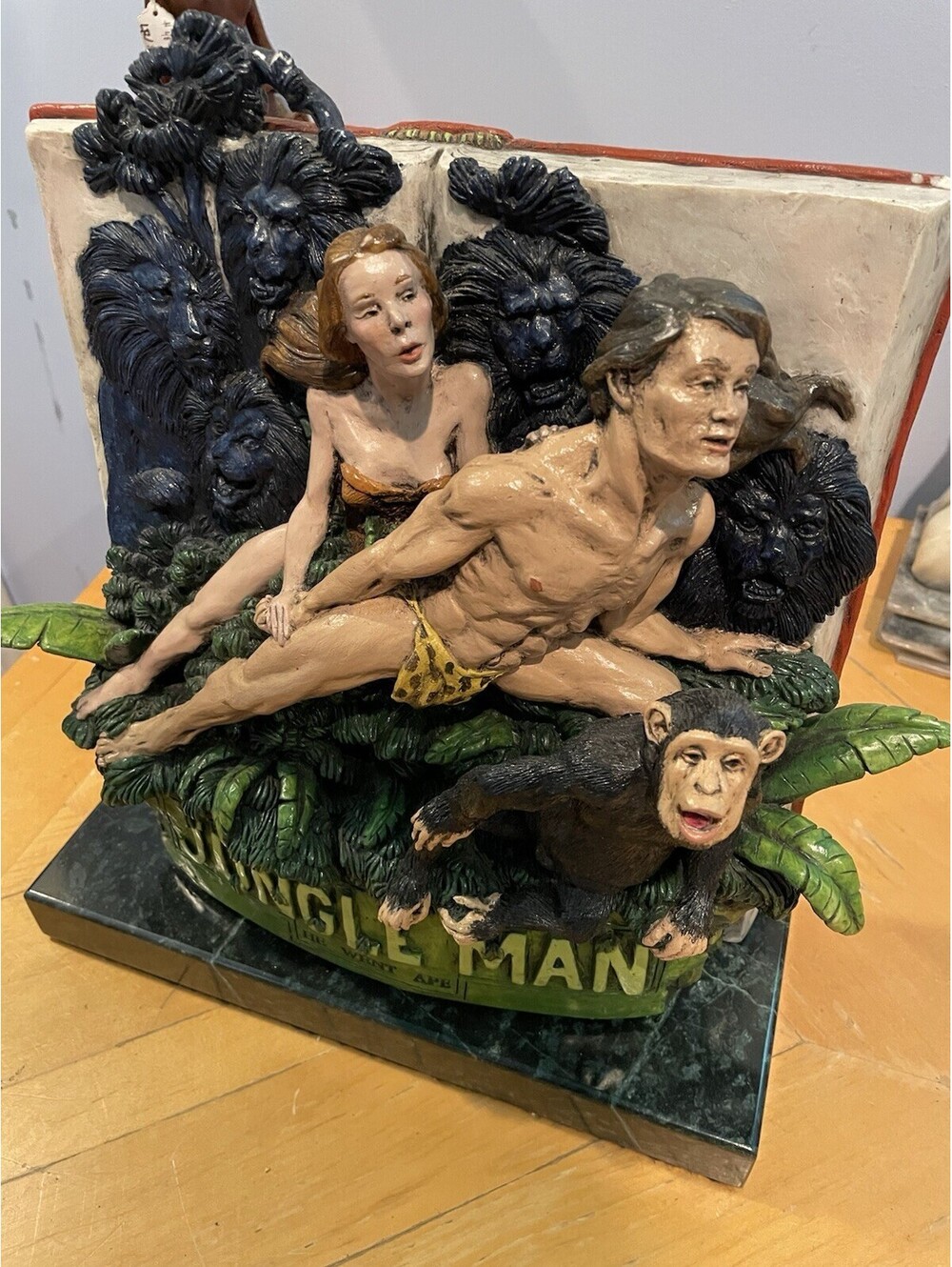 Rare Signed Ralph Allen Massey Sculpture Jungle Man Comic Pop Art # 1/30 Nice!!!
